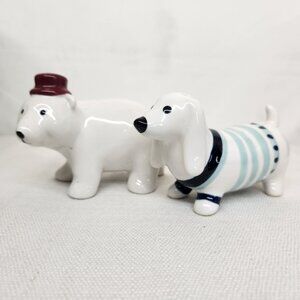 Ceramic Dachsund Sweater Bear Hat Salt and Pepper Shakers Target